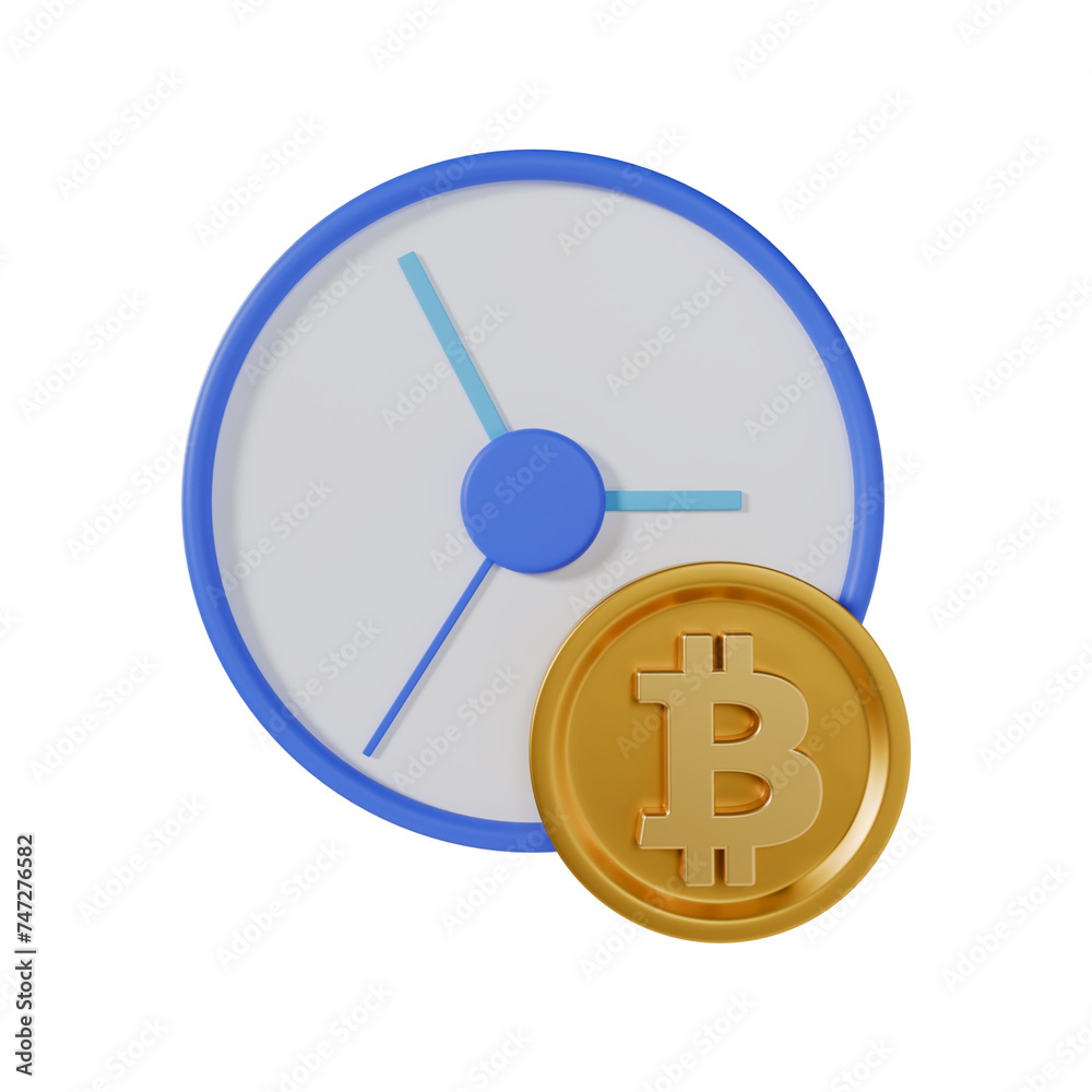 Time is Bitcoin Money 3d illustration Time is Bitcoin Money 3d illustration