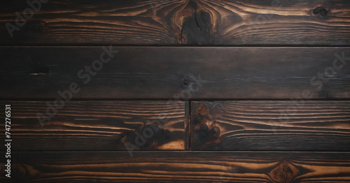 A dark, rustic wood background with a burnt, charred texture.
