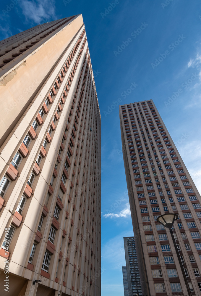 Le quartier des Olympiades dans le 13ème arrondissement de Paris, France