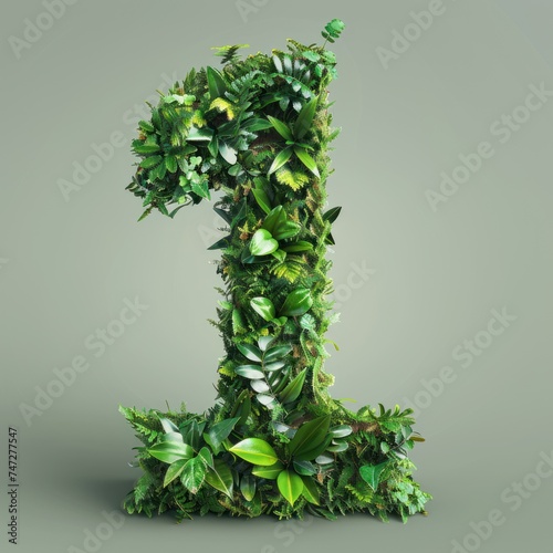 green and sustainable number 1 symbol