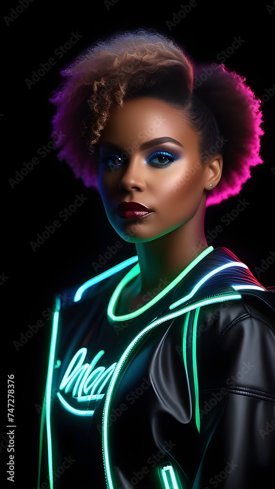 Neon makeup on African American women. Neon makeup on African American women.