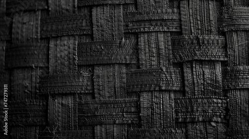 Woven black fabric background, intricate pattern, symbolizing quality and versatility in textile design