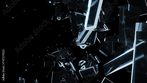 Supply title broken glass animation video photo