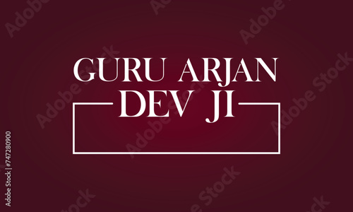 Guru Arjan Dev Sahib Stylish Text and radial background Design photo
