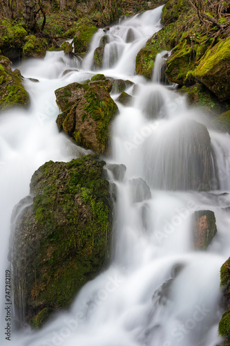 Fototapeta Naklejka Na Ścianę i Meble -  View of the Kephalovriso waterfall on Mount Gramos near the village of Pefkofito in Macedonia, Greece