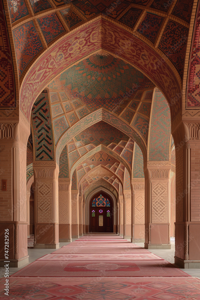 an arched door of an entryway of a mosque, in the style of fractal geometry