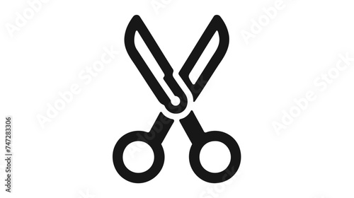 Vector scissors isolated on white background