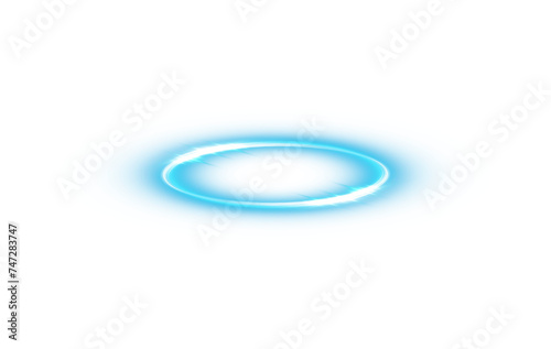 Obraz na plátně Three dimensional shiny blue nimbus
