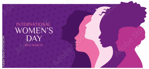 International Women's Day, IWD, poster, banner, card, logo, vector, silhouette, illustration, template design for Women's day greeting card, web, flyer, 
social media post, advertising, 8 March photo
