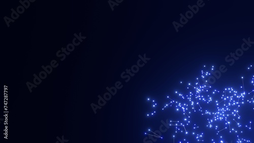 energievoll blau leuchtende symmetrisch vernetzte Lichter, Energie, Strom, Stärke, Netzwerk, Sicherheit, kraftvoll, schnelles Internet, Licht, Technologie, Wissenschaft photo