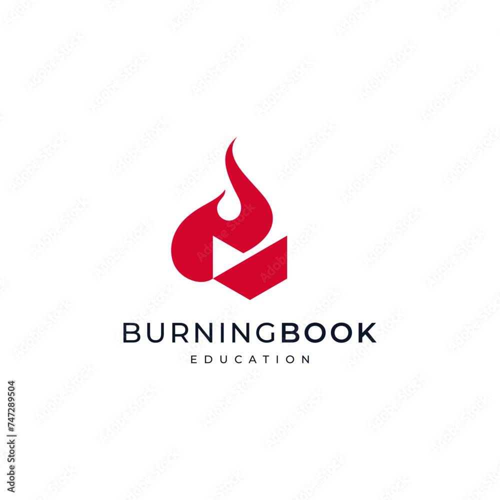burning books for knowledge, education and school logos
