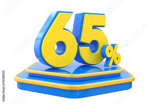 65 percentage off sale Promotion Podium Blue 3D 