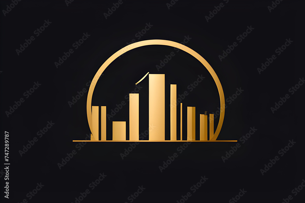 Real estate agency logo: A minimalist house icon in black and gold, against a clean background Real estate agency logo: A minimalist house icon in black and gold, against a clean background