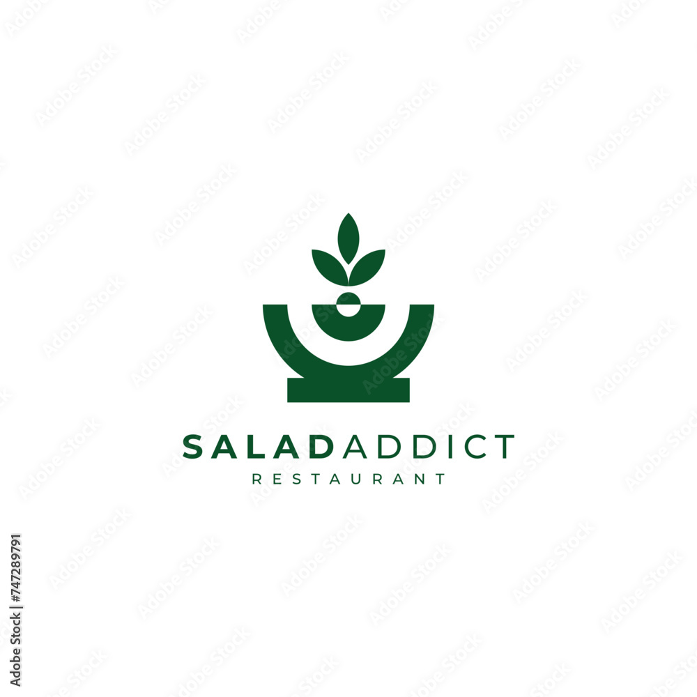 Fototapeta premium people and a bowl of salad for salad and healthy food lovers logo