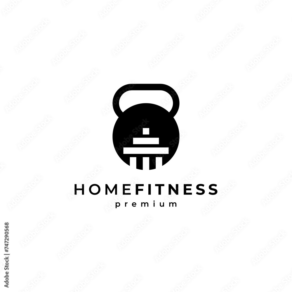 kettlebells and barbells forming a house, a logo suitable for fitness stores and gyms kettlebells and barbells forming a house, a logo suitable for fitness stores and gyms