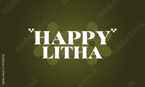 Happy Litha Stylish Text and colorful background  illustration  Design