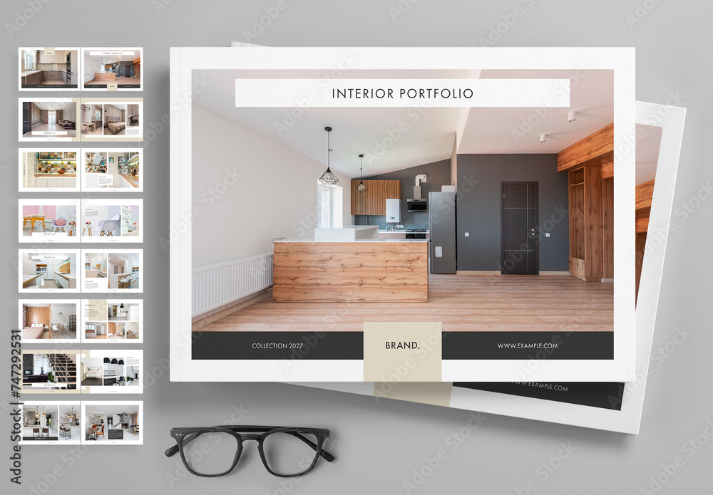 Interior Portfolio Layout Stock Template | Adobe Stock