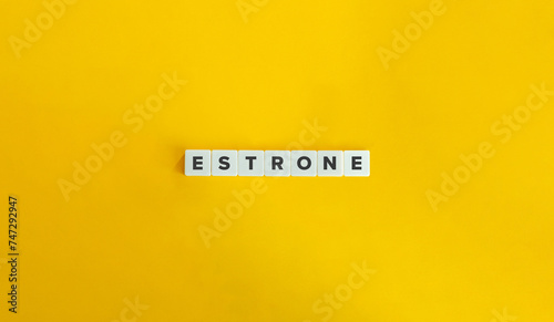 Estrone (E1), also spelled Oestrone. Steroid, a Weak Estrogen, and a minor Female Sex Hormone. photo