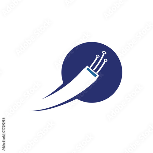 Viber optic cable icon vector flat design template