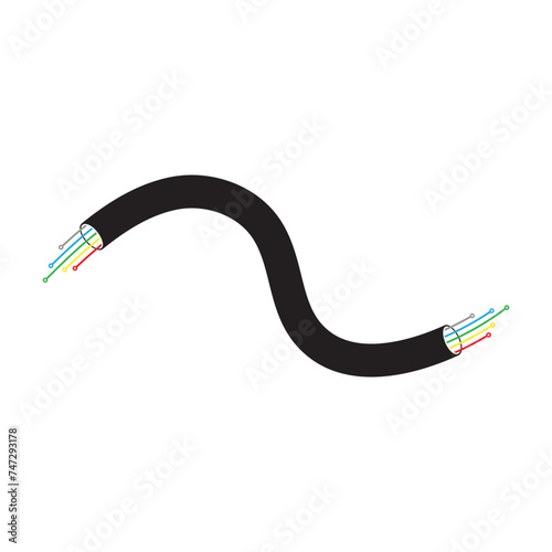 Viber optic cable icon vector flat design template