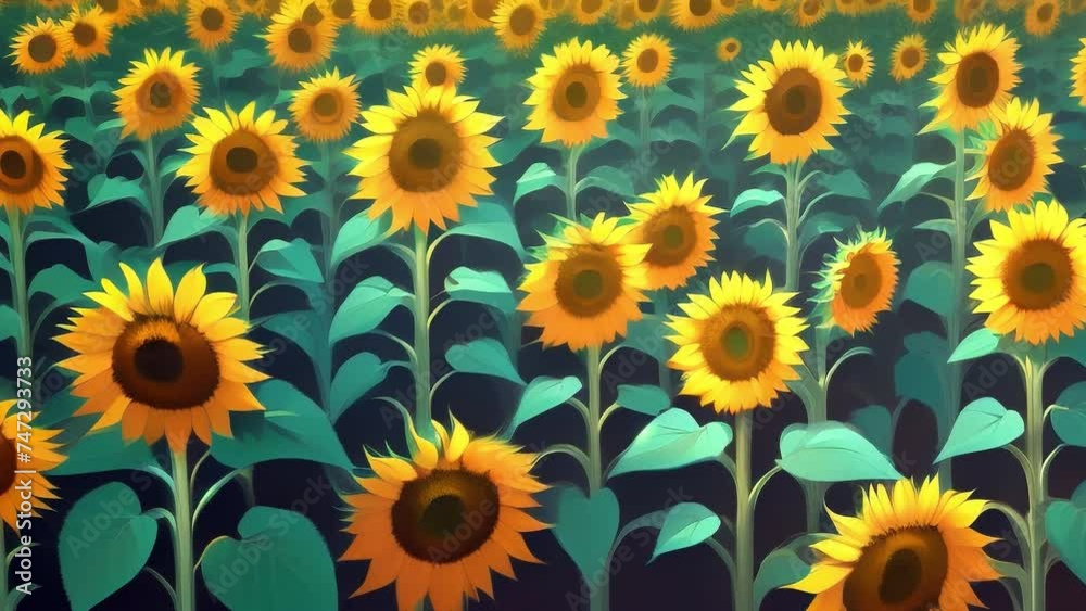 sunflowers in the field . sunflowers in the field .