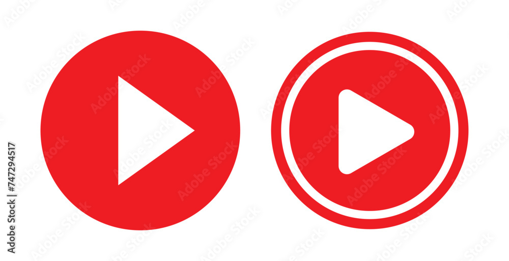 Play button icon vector set, on white background eps10 Play button icon vector set, on white background eps10