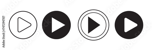 Play Icon set illustration. Play button sign and symbol. eps10