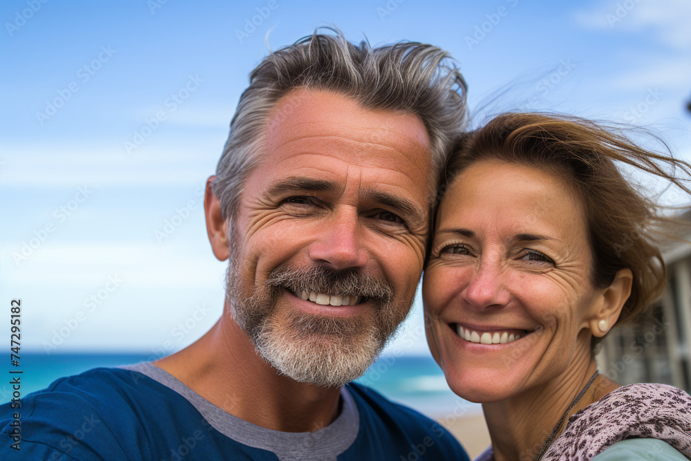 Generated with AI portrait of luxury travel romantic beach getaway holidays for honeymoon couple