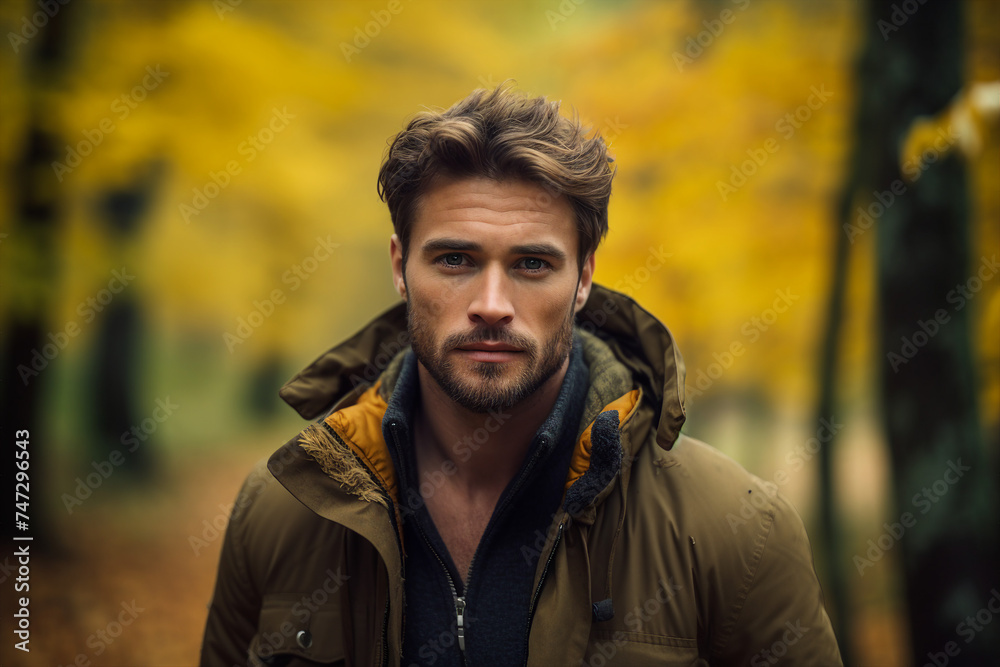 Generative AI picture abstract illustration of calm autumn day in deep forest woods hiking concept Generative AI picture abstract illustration of calm autumn day in deep forest woods hiking concept