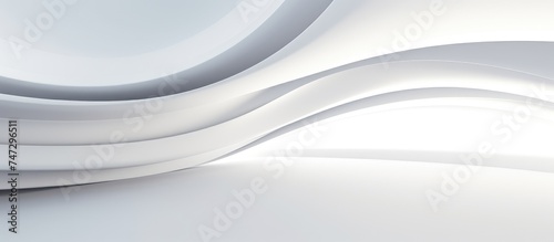 A close-up photo of a white background featuring smooth, abstract architectural elements with wavy lines creating a visually interesting pattern.