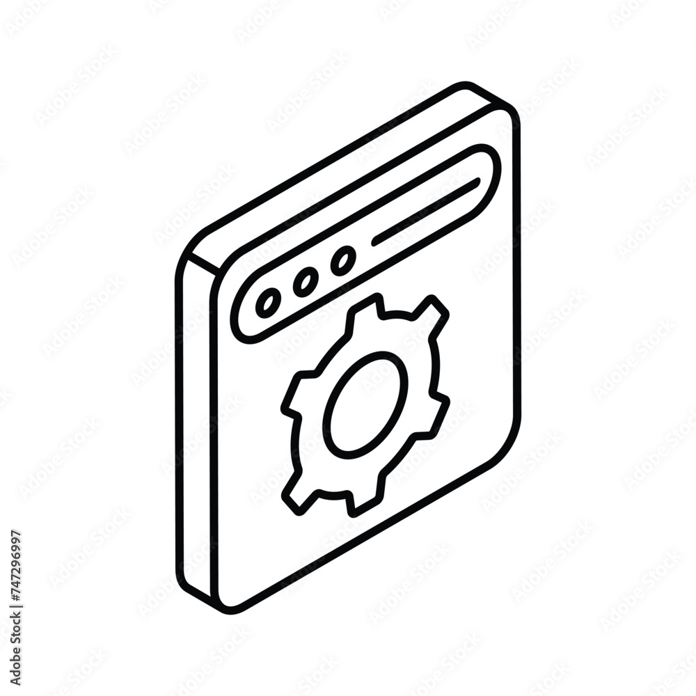 Get your hands on this beautifully designed isometric vector of web development, website configuration icon design Get your hands on this beautifully designed isometric vector of web development, website configuration icon design