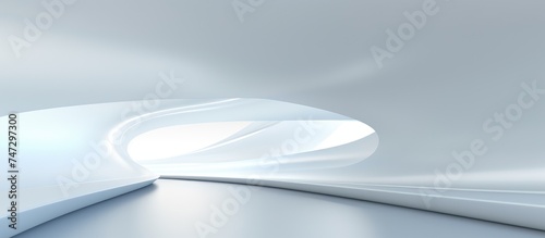 A white smooth abstract architectural background with a curved corner, showcasing simplicity and modern design.