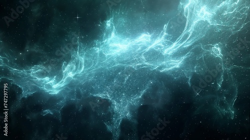 Ethereal Cosmic Phenomenon with Glittering Stars and Nebula