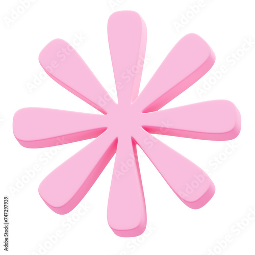pink flower 3d abstract object