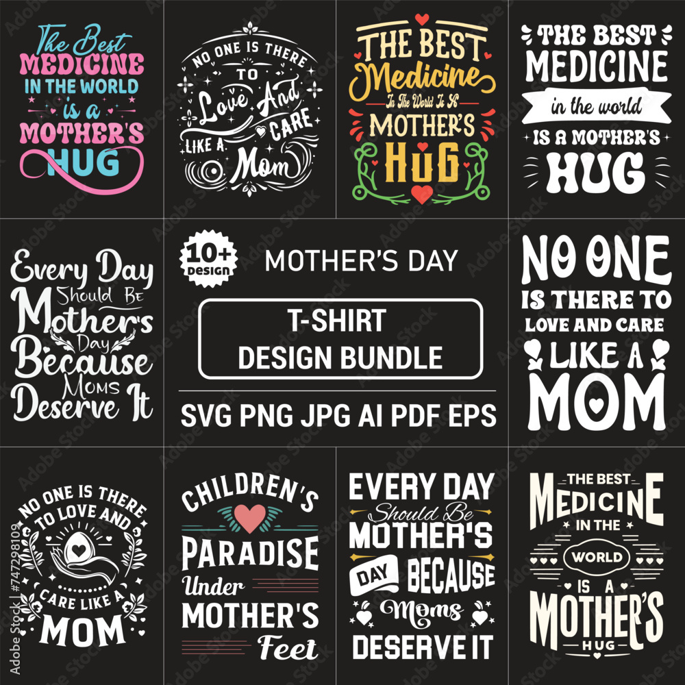Mother's day typography creative t shirt Design Free download