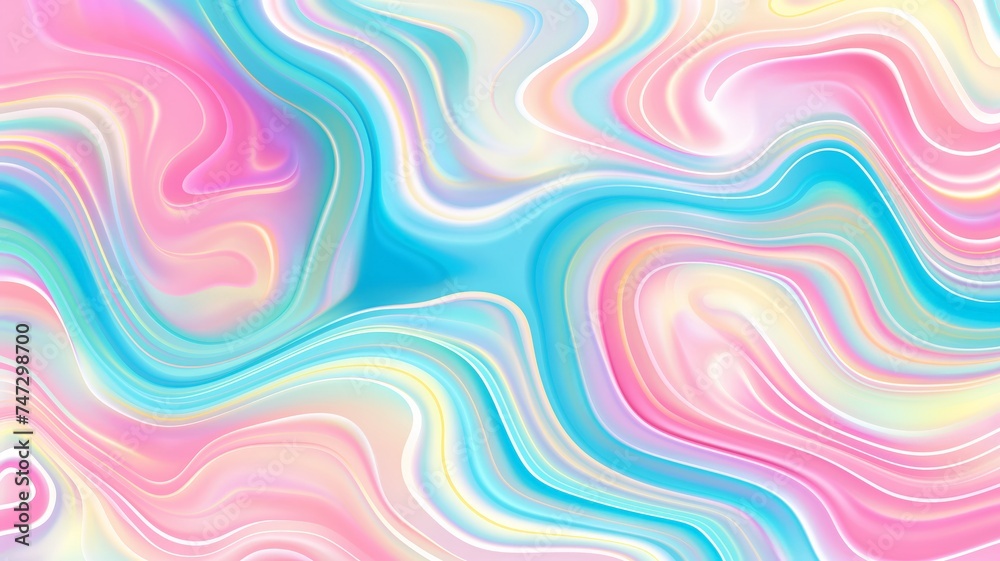 Abstract Pastel Hues Background with Swirling Marble Texture