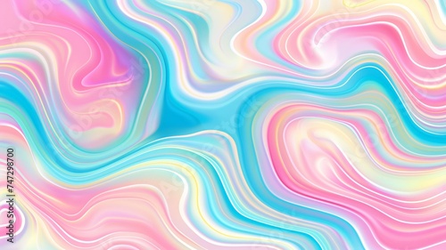 Abstract Pastel Hues Background with Swirling Marble Texture