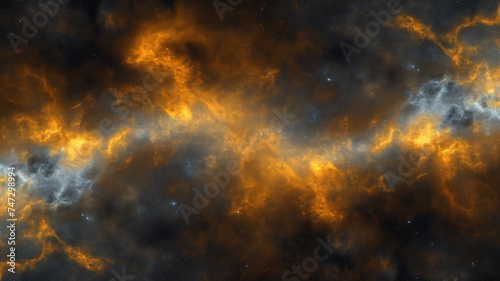 Vivid Cosmic Clouds and Nebulae in Deep Space, Abstract Astronomy Background, Universe Exploration Concept