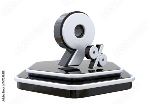 9 percentage off sale Promotion Podium Black 3D 