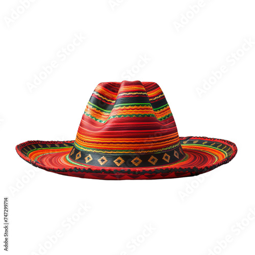 mexico sombrero hat isolated on transparent background, png