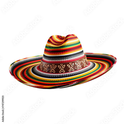 mexico sombrero hat isolated on transparent background, png