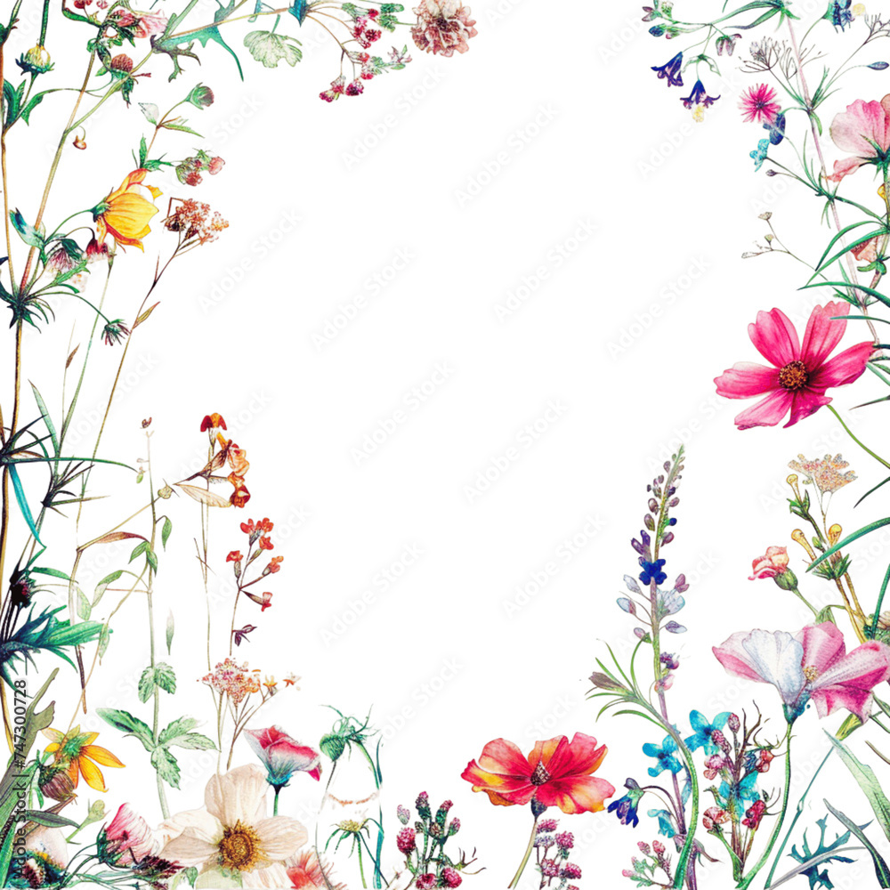 light watercolour flower frame  - 1