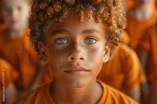Group of Young Children With Blue Eyes