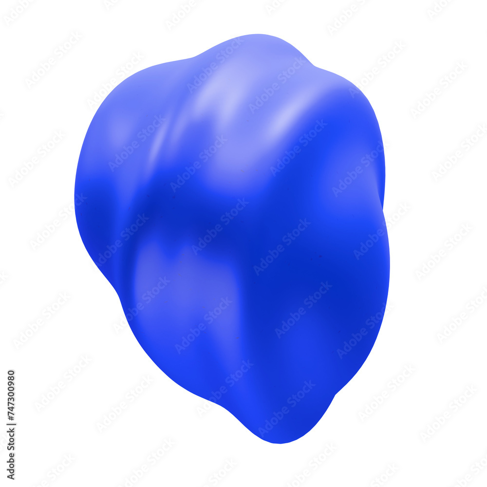 blue stone 3d abstract object