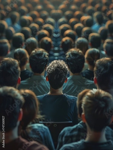 A Crowd of People in a Dark Room
