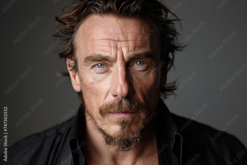 Fototapeta premium Bearded Man in Black Shirt