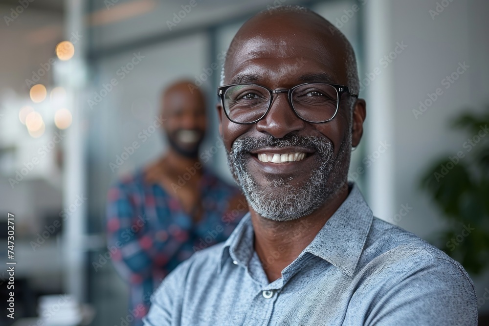 Two Men With Beard and Glasses Standing Together Two Men With Beard and Glasses Standing Together