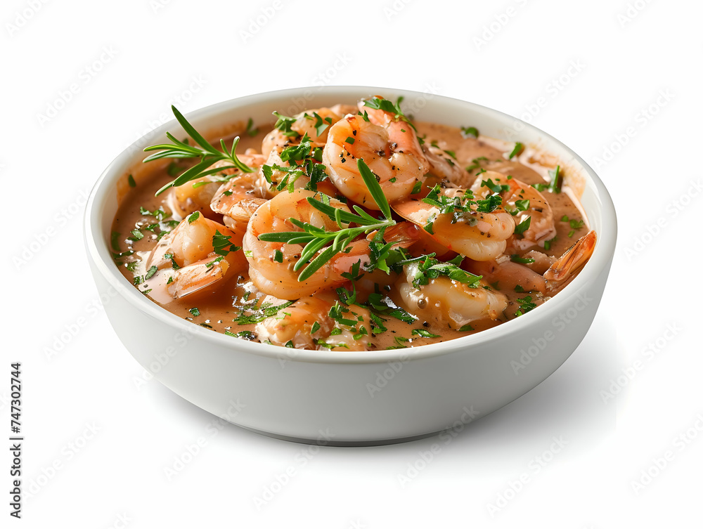 Shrimp sauce in a bowl on a white background. High-resolution Shrimp sauce in a bowl on a white background. High-resolution
