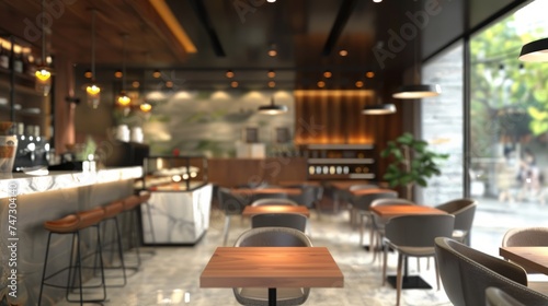 Cozy atmosphere  abstract blurred interior of a coffee shop or cafe perfect for backgrounds