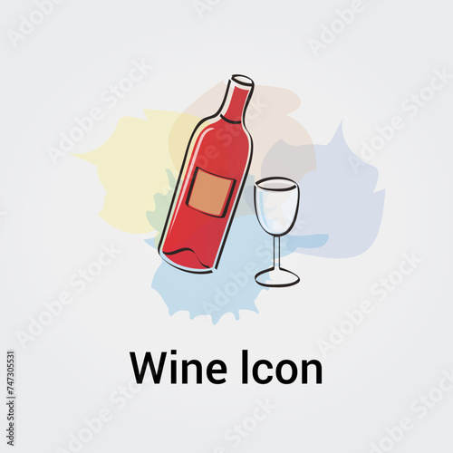 Icône de bouteille et verre Création de logo unique isolé Identité d'entreprise de marque Diverses couleurs Modèle modifiable Illustration vectorielle Image de marque sur fond dégradé  photo